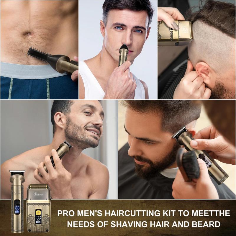 Professional Hair Trimmer Kit, 4 in 1 Electric Hair Clipper, Waterproof Hair Trimmer for Men, Great for Stylists Barbershop Salon Home Use