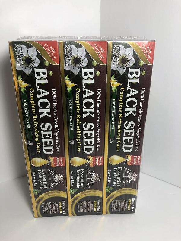 Organic Black Seed Essential Toothpaste 5 in 1 100% Fluoride Free & Vegetable Base for Sensitive Teeth- oral health management