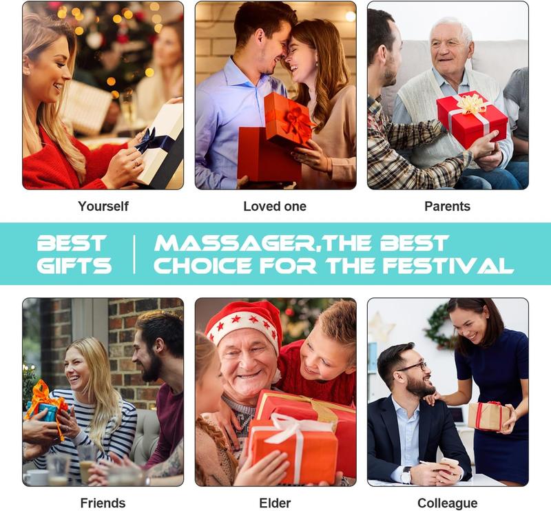 Neck Massager with Heat, Shiatsu Back Neck and Shoulder Massager, Deep Tissue 4D Kneading Massage Relax, Use at Home, Office, Car- Best Gifts for Women Men Mom Dad,Perfect Christmas Gift for Dad, Mom, Boys and Girls with Christmas surprise