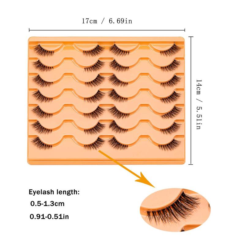 Half Eye False Eyelashes (14 Pairs), Natural Look Eyelash Extensions, Self Grafting Curl Eyelashes, Eye Makeup Enhancement False Eyelashes for Women & Girls