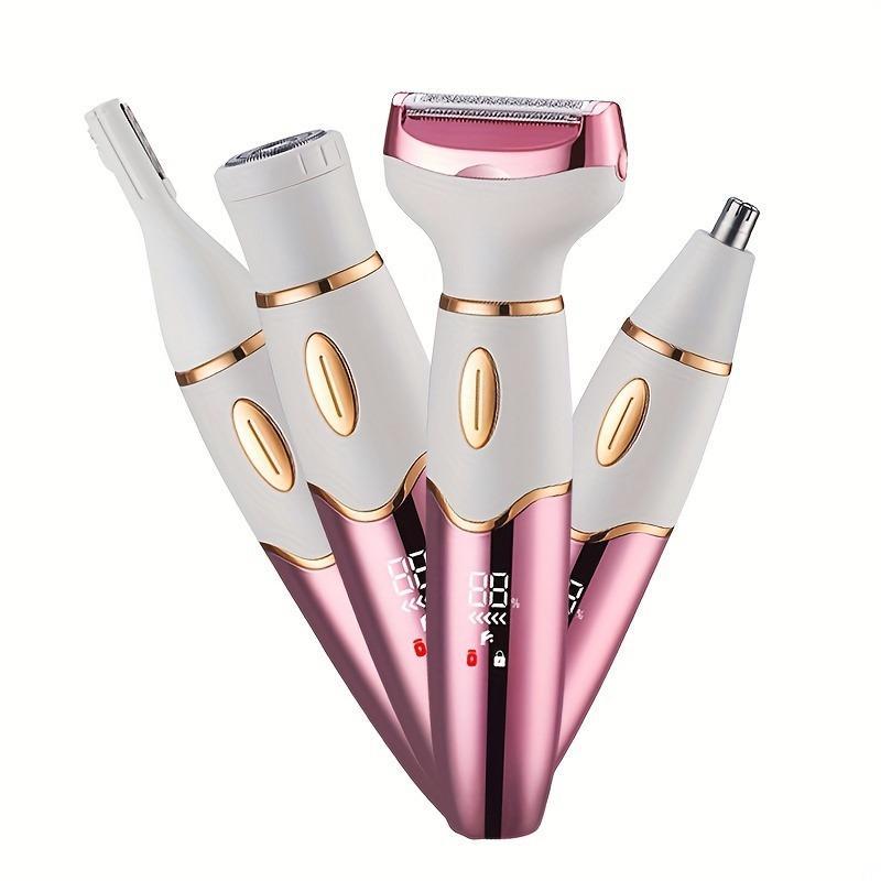 4 in 1 Electric Hair Removal Tool, 1 Box Body Hair Removal Epilator, Nose Hair & Eyebrow Trimmer, Gentle Cordless Trimmer Razor, Gifts for Women