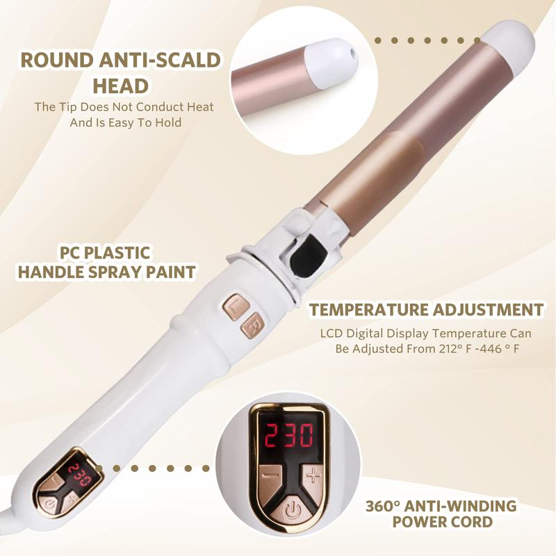 AILIYZ B1.25 Rotating Curling Iron Starlight white - Creates perfect waves with ease t3  curling iron curling  iron