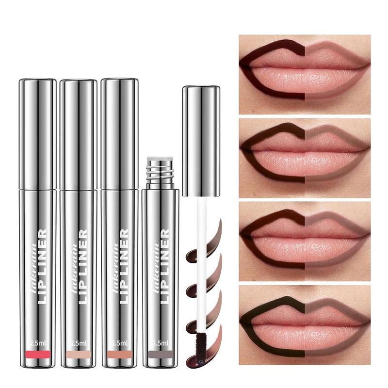 Long Lasting Peel-off Liquid Lip Liner, 2 Counts Natural Look Blendable Color Lip Liner, Suitable for All Skin Types, Perfect for Daily Makeup