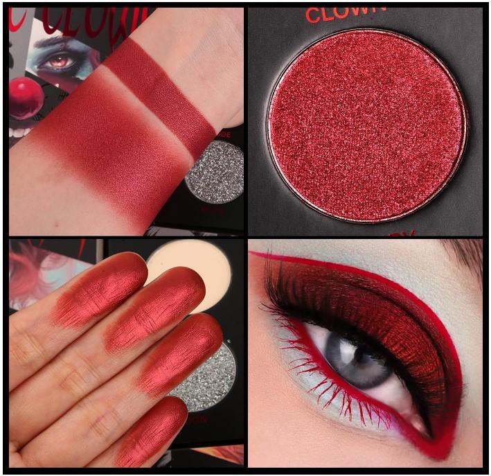 ecofavor Red Goth Eyeshadow Palette -  Halloween Glitters Makeup | Clown Vampire SFX Halloween Christmas Palette Cosmetic