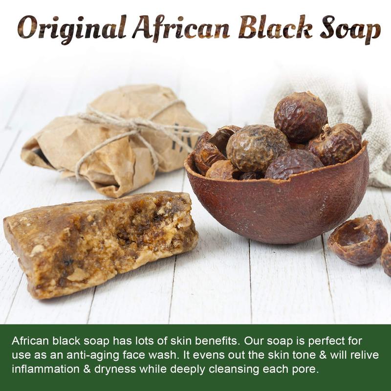 It's Pure Natural African Black Soap Bars with Tea Tree (Pack of 3) Organic Raw Soap for Face & Body [Made in Ghana] Body Care Body Wash