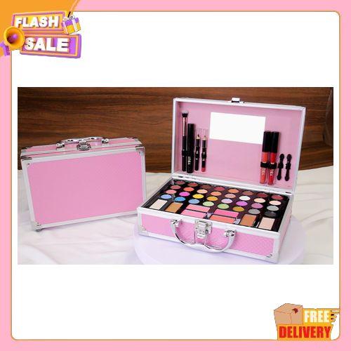 Beginner Makeup Kit for Teen,Makeup Set for Girl Women,Beginner Makeup Kit with Cosmetic Train Case Included 32 Colors Eyeshadow Blush Contour Lip Gloss Lip Liner Mascara Eyeliner Mirror