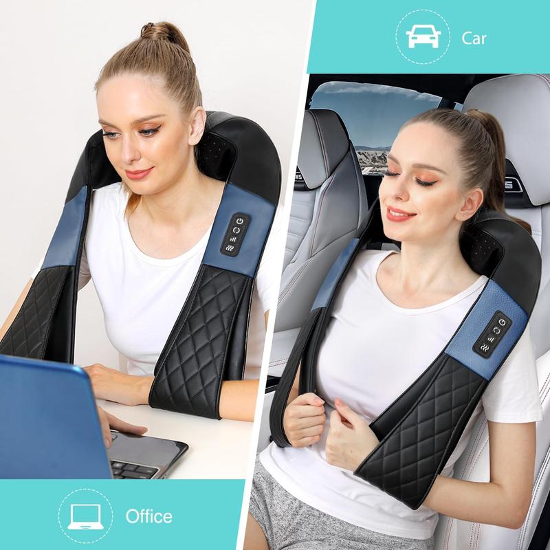 Neck Massager with Heat, Shiatsu Back Neck and Shoulder Massager, Deep Tissue 4D Kneading Massage Relax, Use at Home, Office, Car- Best Gifts for Women Men Mom Dad,Perfect Christmas Gift for Dad, Mom, Boys and Girls with Christmas surprise