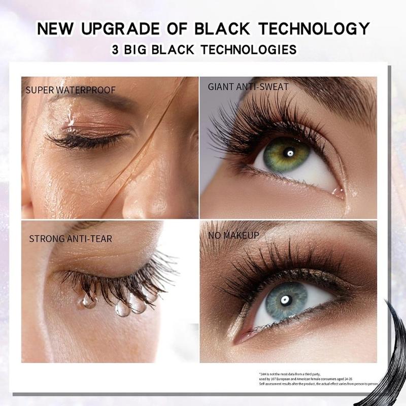 4D Silk Fiber Lash Mascara, 1 Count 2 In 1 Thrive Mascara, Natural Curl Eyelashes Mascara, Long Lasting Quick Drying Eyelash Extensions Volume Building Mascara, Eye Lashes Lengthening Mascara Stick