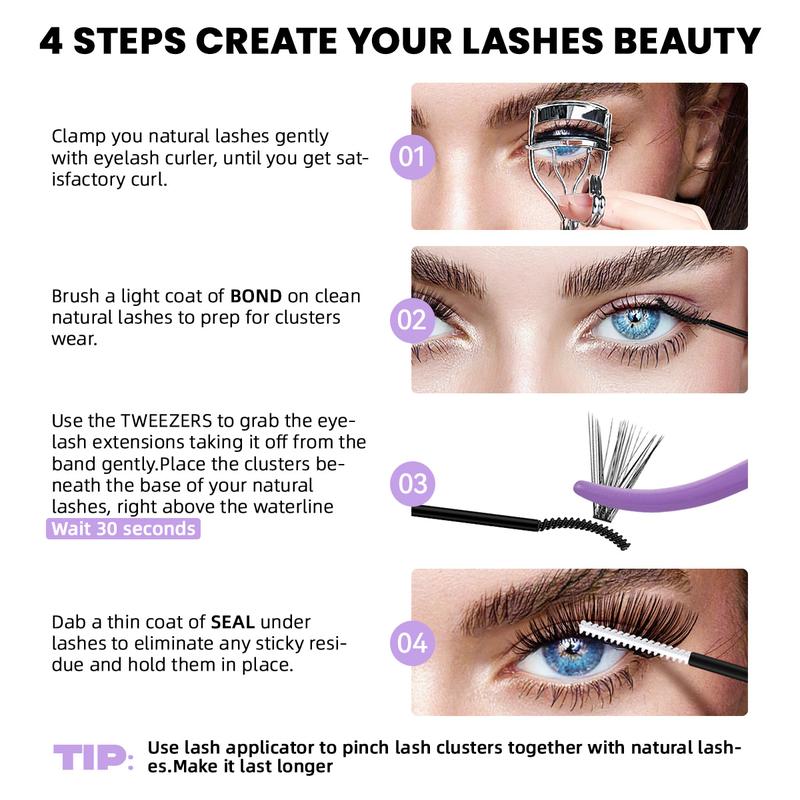 B&Q Lash l 70D+90D Volume Kit l Fluffy Wispy Mega Volume Waterproof Windproof Long Lasting Diy Lash Extension Beginner Friendly Makeup Comestic