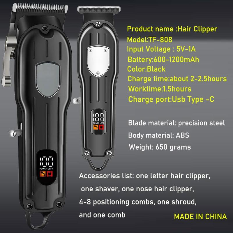 4 in 1 Hair Cutting Grooming Kit, 1 Box Professional Hair Clippers and Shaver Set for Christmas Gift, Cordless Beard Trimming for Men, Rechargeable Barber Clippers Set for Winter & New Year Gift, Stocking Fillers