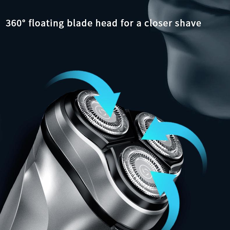 CHIN three-head electric shaver is superb. Three precision blades for a close shave. Ergonomic. Rechargeable and cordless. Waterproof. Sleek and durable. Ideal for daily use or travel.