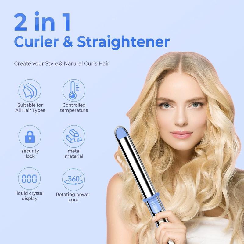 Professional Titanium Hair Straightener, Ceramic Heating Hair Straightener, Portable Heated Hair Styling Tool for Home & Travel, Silk Press