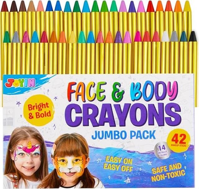 42PCS Face and Body Paint Crayons - Safe and Non-Toxic Ultimate Party Pack