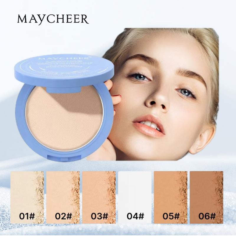 MAYCHEER 6 Color Matte Setting Face Powder,Velvet Soft Honey Flawless Powder Concealer Contouring Cushion Foundation Oil Control Long-lasting Thin