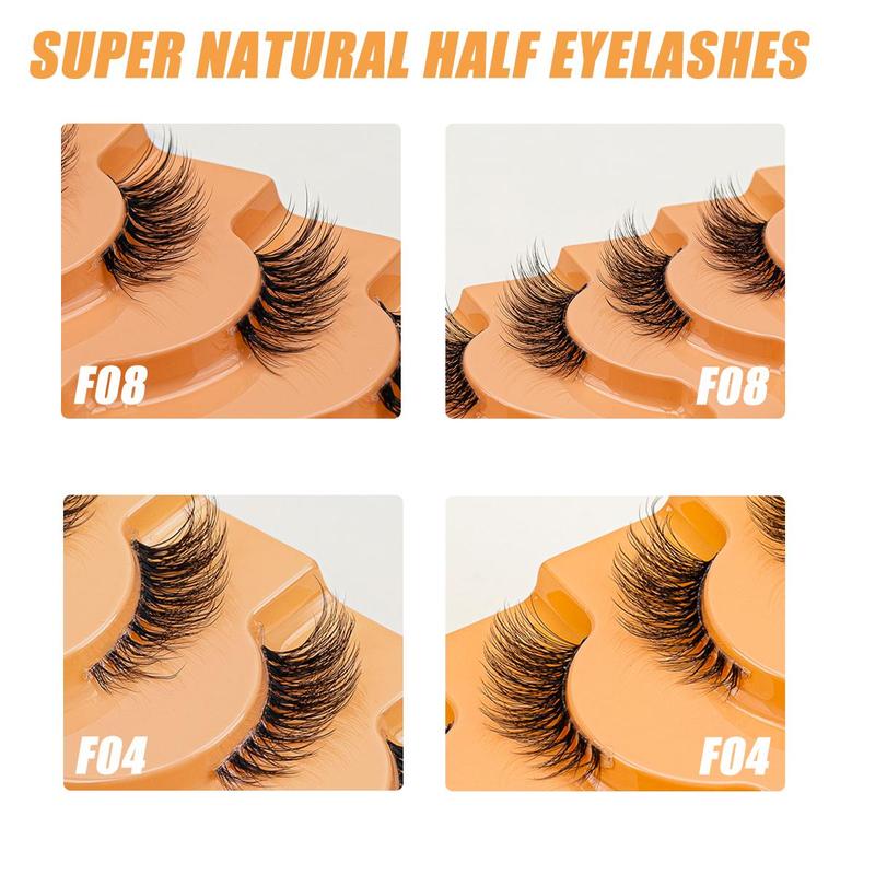 Half Eye False Eyelashes (14 Pairs), Natural Look Eyelash Extensions, Self Grafting Curl Eyelashes, Eye Makeup Enhancement False Eyelashes for Women & Girls