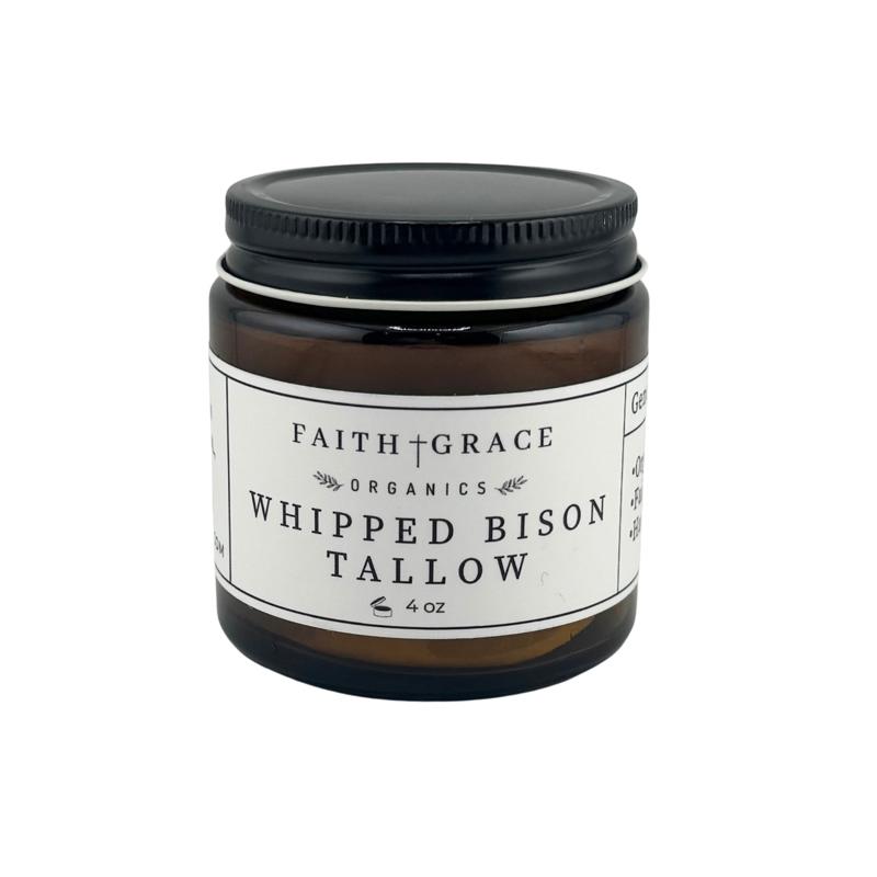 Organic Whipped Bison Tallow Moisturizer- All purpose for sensitive skin, non-comedogenic by Faith and Grace Organics facial