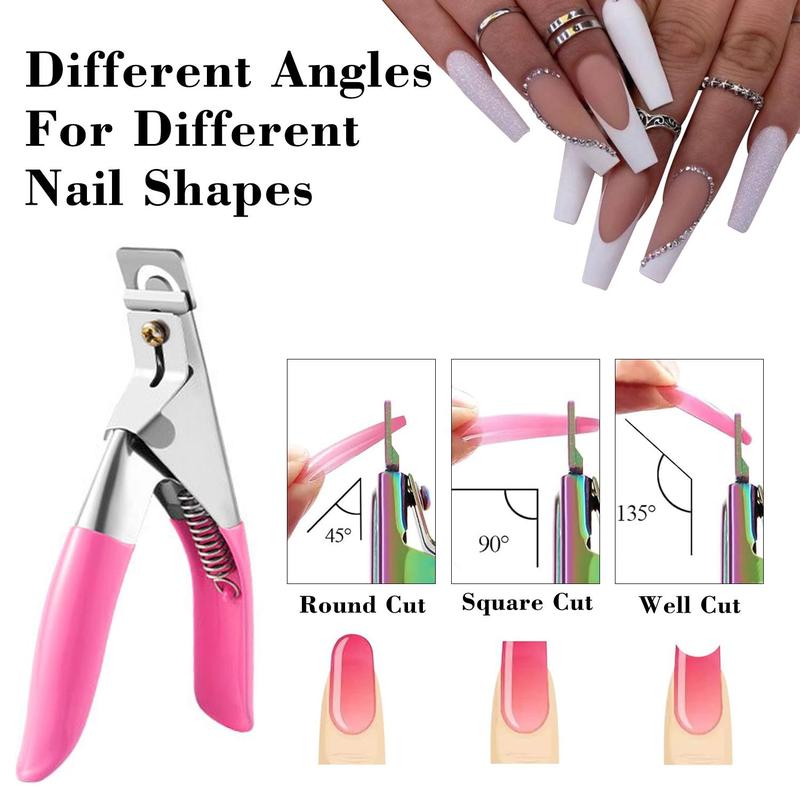 Stainless Steel Nail Clipper, 1 Count Portable U-shaped Nail Trimmer with 10pcs Nail Measuring Magnets, Professional Manicure Tool for Home & Salon Use, Nail Supplies, Christmas Gift