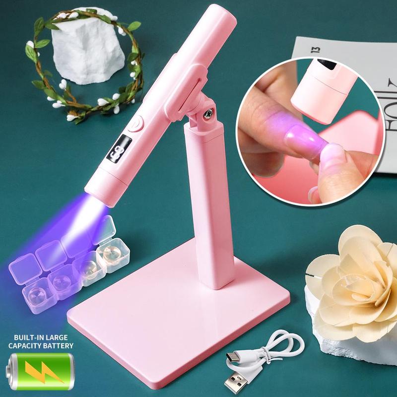 Portable Mini UV LED Nail Light with Stand for Christmas Gift, 1 Box Cordless LED Nail Dryer with Display Screen for Gel Nails, Manicure Tool for Home Salon