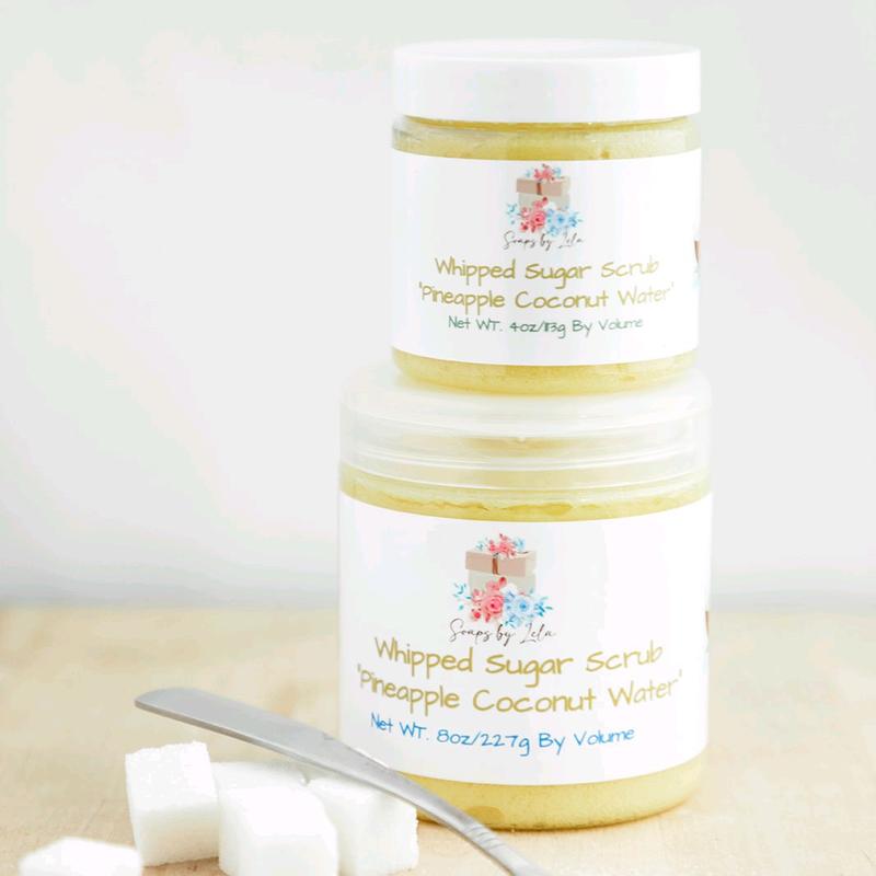 Whipped Sugar Scrubs Cleanse and Exfoliate Body Care Cleansing Scent Kaolin Clay Soft Skin Moisture Sugars Jojoba Glycerin Exfoliant