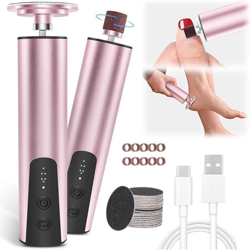 2 in 1 Electric Feet Callus Remover,Rechargeable Electric Grinder for Foot File and Nail,Portable Foot File Grinder Tool, Dead Dry Crack Skin Calluses, Pedicure Tools Feet Scrubber Dead Skin Foot Care,Home & Nail Salon Pedicure Care Tool,Christmas Gift