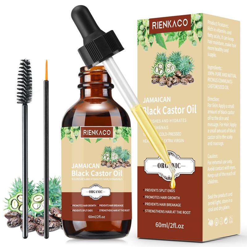 Rienkaco Jamaican Black Castor Oil（60ML）+ Castor Oil Pack Wrap Set（Waist and Neck Set） Haircare Comfort Conditioner Shampoo