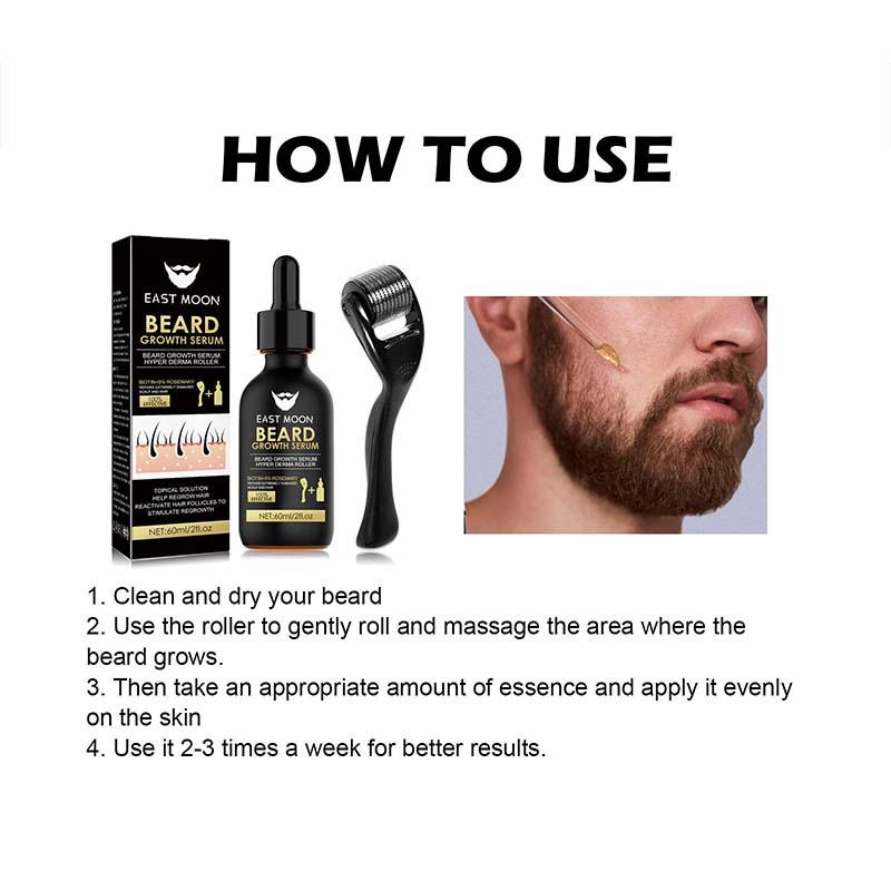 Beard Care Serum with Roller, Beard Growth Serum, Beard Care Oil, Moisturizing Beard Serum, Beard Care Product for Men, Men's Grooming Product