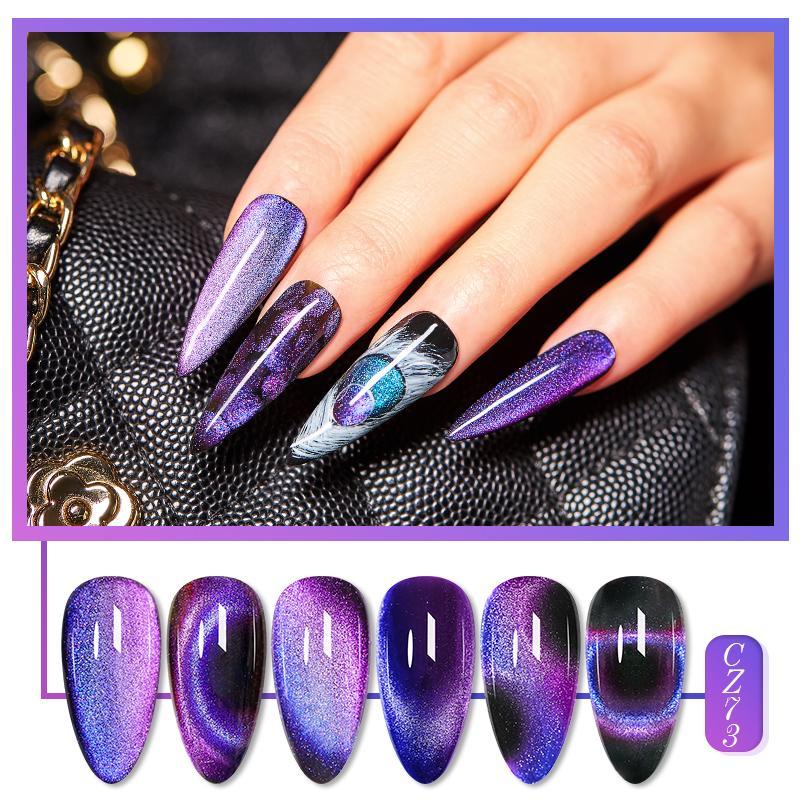 9D Reflective Magnetic Gel Nail Polish Set, 12pcs set Starry Sky Effect Magnetic Gel & 1 Count Magnetic Stick, Soak Off UV Gel Nail Art Varnish Nail Art Gift Kit, Nail Art & Nail Polish, Christmas Gift, Nail Kit for Beginners