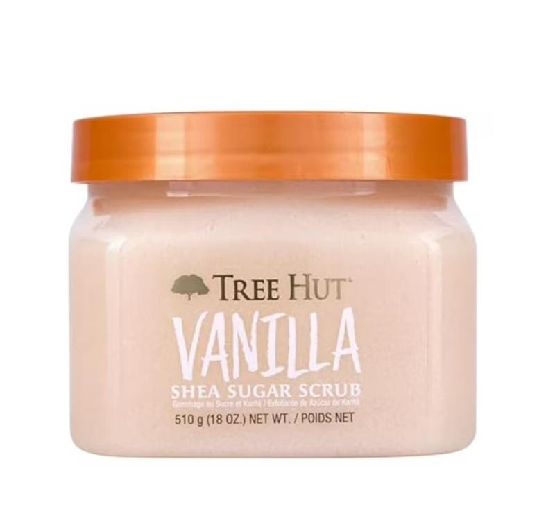 Tree Hut Body Scrub, Shea Sugar Hydrating Exfoliator for Softer, Smoother Skin, Vanilla, 18 oz