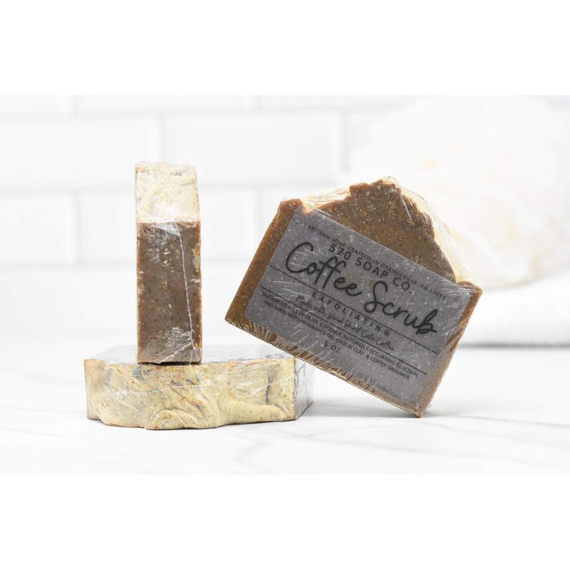 Coffee Scrub Bar Soap: Wood Shelf Cafe Coffee