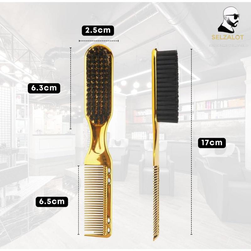 Double-Sided Beard Brush & Beard Comb Barber Brush for Grooming Beard Non-Slip & Sturdy Bristle Brush for Clean Cuts Professional Barber Comb