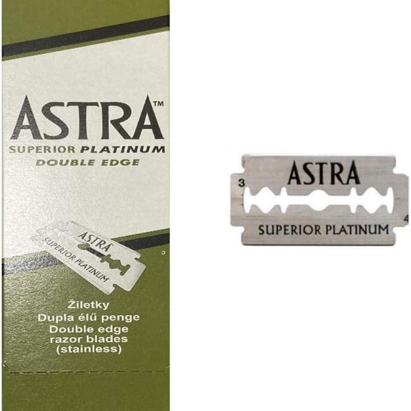 Astra Platinum Double Edge Safety Razor Shaving Blades,100 Blades (20 x 5)