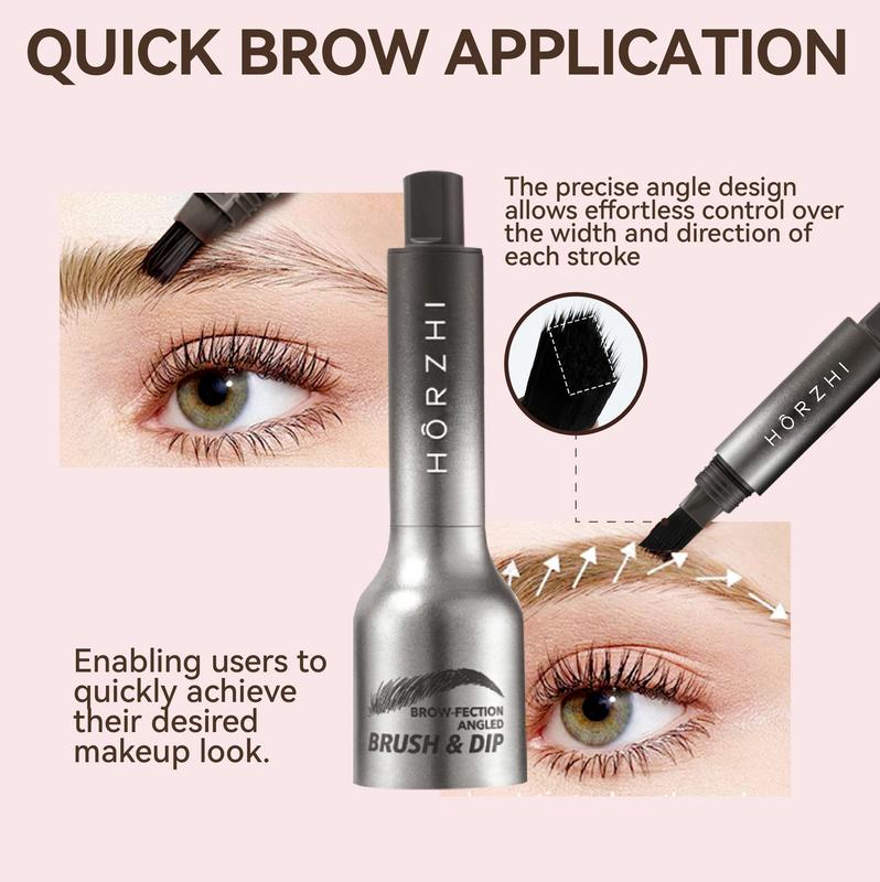 HORZHI Liquid Eyebrow Brush,Waterproof Lasting Liquid Brow-Fection Angled Brush & Dip,Black Friday Value Pack, 1.5ml Instant Brow Brush Easy To Color Quick Drying Makeup Cosmetic