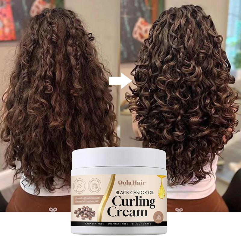 Curl Cream Black Castor Oil- Enhance Waves Define Curls Black Castor Oil Hair Care Curling Cream | Conditions, Detangles, and Reduces Frizz | Paraben Free 5.29oz