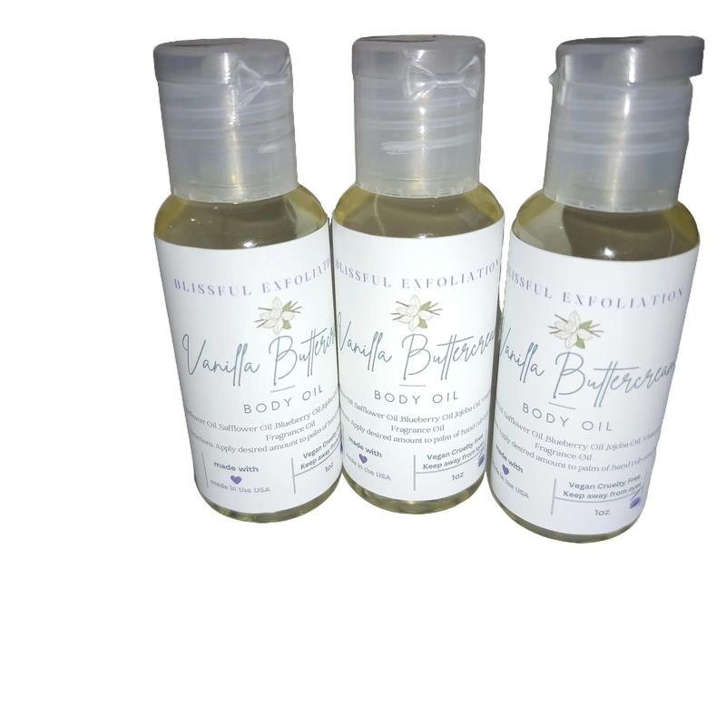 Sented Vanilla Buttercream Body Oils 1oz Body Care Scent dry oil