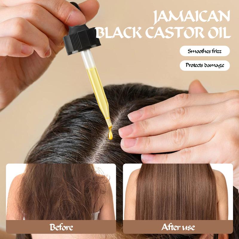 Rienkaco Jamaican Black Castor Oil（60ML）+ Castor Oil Pack Wrap Set（Waist and Neck Set） Haircare Comfort Conditioner Shampoo