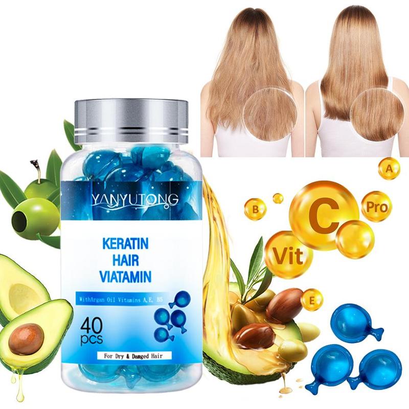 Keratin Hair Vitamin Capsule, 1 Box Hair Care Oil for Dry & Damaged Hair, Hair Care & Styling Product for Women & Men