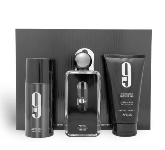 Afnan 9PM Eau De Parfum 100ml, Deodorant Spray 250ml & Shower Gel 200ml Gift Set