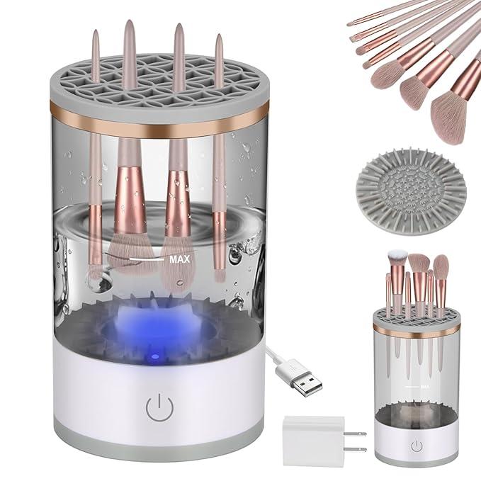 Brush Blender Pro - 3-in-1 Electric Makeup Brush Cleaner & Holder – UV Sterilization, Sonic Vibration, Quick Drying Tool for All Brush Sizes Cosmetic