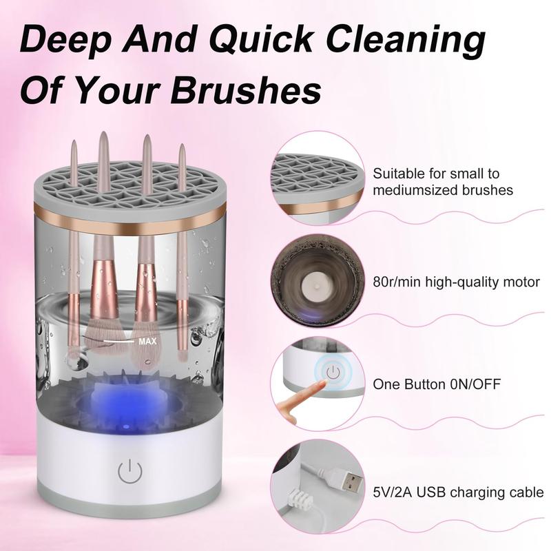 Brush Blender Pro - 3-in-1 Electric Makeup Brush Cleaner & Holder – UV Sterilization, Sonic Vibration, Quick Drying Tool for All Brush Sizes Cosmetic