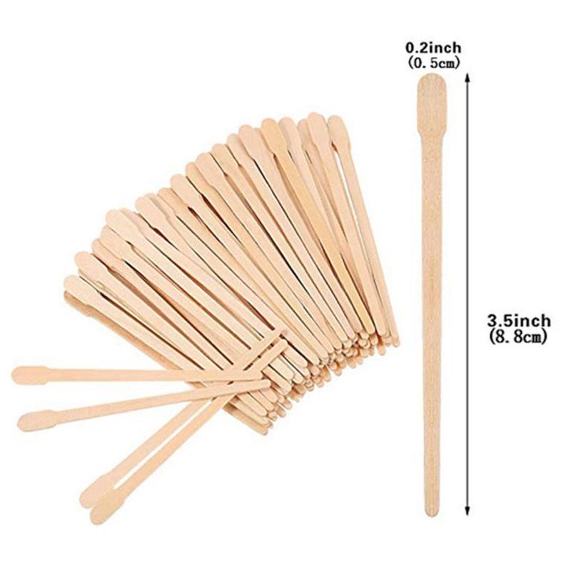 100pcs Disposable Waxing Stick, Wooden Facial Mask Smearing Stick, Eyebrow Wax Applicator Stick, Eyebrow Waxing Tool, Facial Skincare Tool For Daily Use