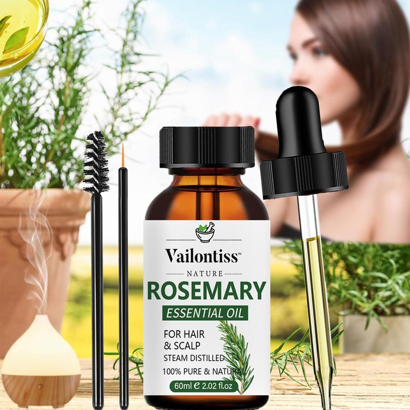 Organic Rosemary Essential Oil, Hair Care & Scalp Care Oil, Scalp and Hair Strengthening Oil, Suitable for Most Hair Types, Hair, Skin, Eyebrows, Eyelashes, Nails