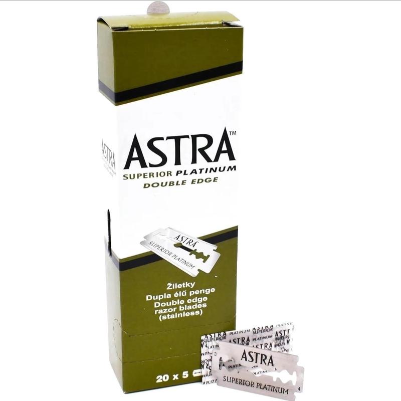 Astra Platinum Double Edge Safety Razor Shaving Blades,100 Blades (20 x 5)