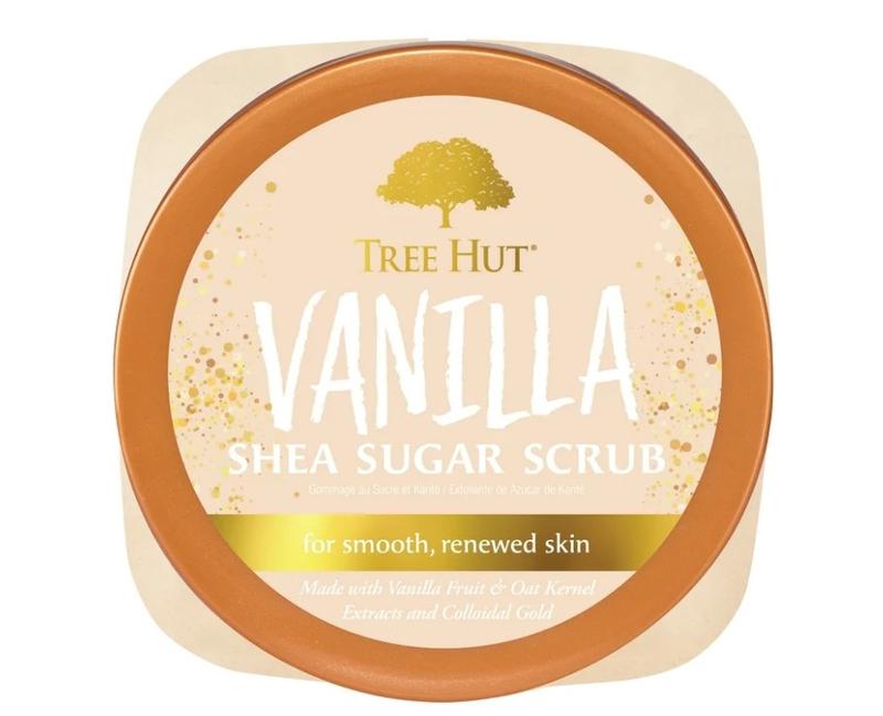 Tree Hut Body Scrub, Shea Sugar Hydrating Exfoliator for Softer, Smoother Skin, Vanilla, 18 oz