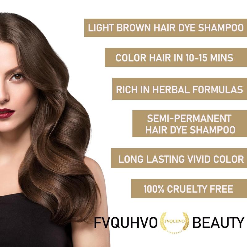 Light Brown Hair Dye Shampoo-Various colors availabie,3 in 1 Herbal Hair Color Shampoo,Natural Haircoloring,Tinte Para el Cabello for Women and Men 100% Grey Hair Coverage, 500ml Haircare