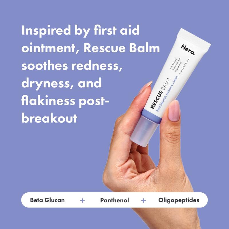 Rescue Balm Post-Blemish Recovery Cream from Hero Cosmetics - Intensive Nourishing and Calming for Dry, Red-Looking Skin - Dermatologist Tested and Vegan-Friendly (15 Ml, 0.5 Fl. Oz) No brand