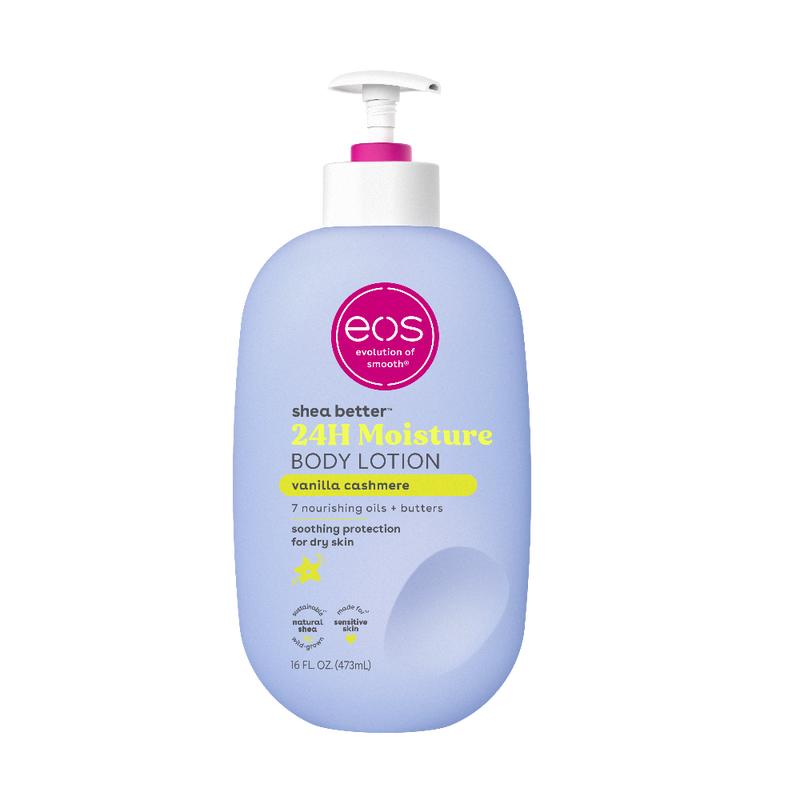 eos Shea Better Body Lotion for Dry Skin, Vanilla Cashmere, 16 fl oz - Hydrating Formula with Shea Butter and Glycerin