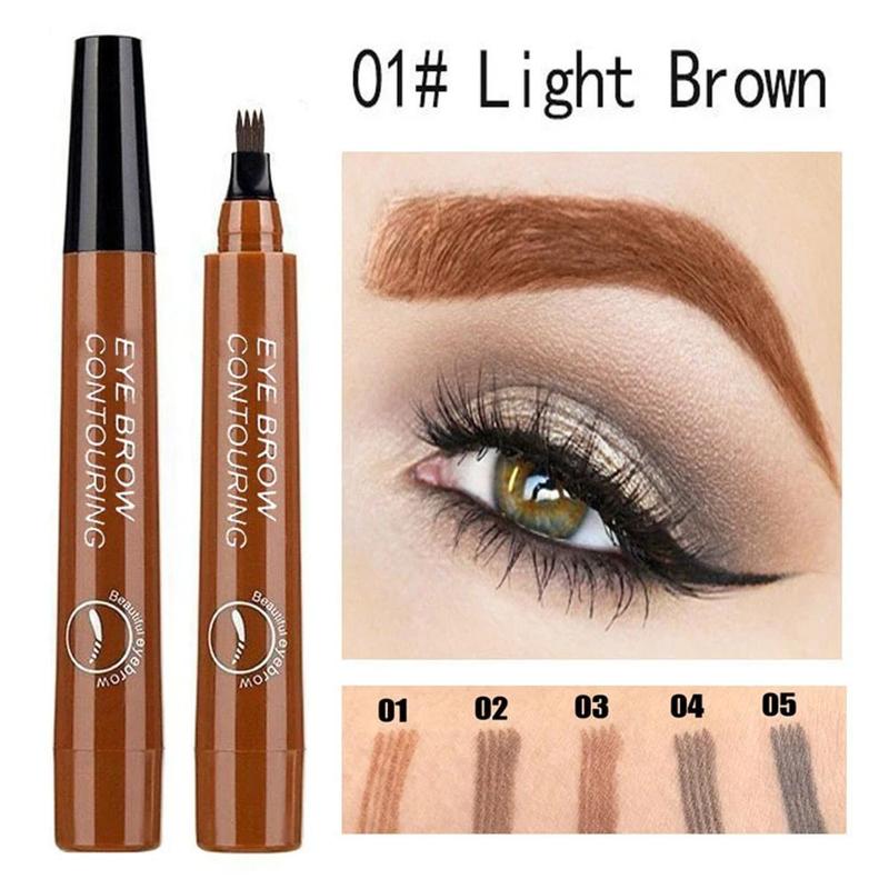 Long Lasting Liquid Eyebrow Pencil, 1 Count Eyebrow Styling Brush, Sweat Proof Brow Shading and Filling Pencil, Makeup Tool for Women and Girls, Christmas Gift