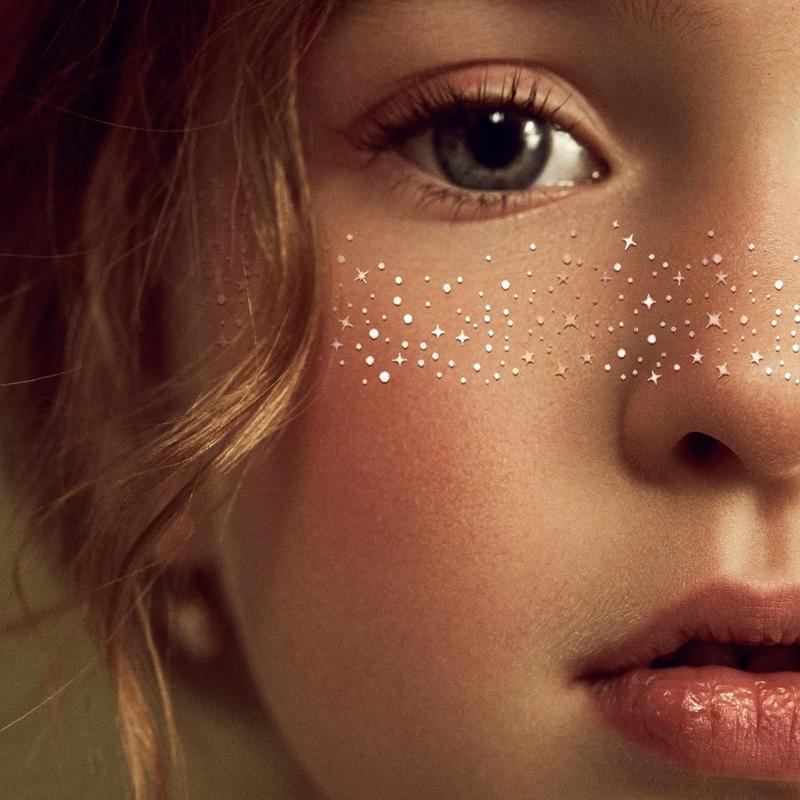 Glitter Freckles Face Tattoo, Glitter Freckles, Sparkle Makeup Patches-Silver-Face Glitter Speckles Patches