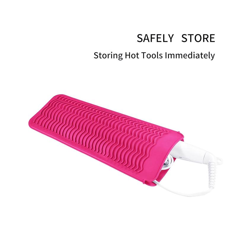 Silicone Hair Curler Insulation Pad, 1 Count Heat Resistant Straightener Protective Cover, Professional Hair Styling Tool Accessory, Straightening Comb Storage Bag