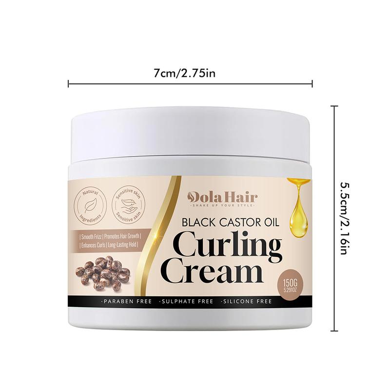 Curl Cream Black Castor Oil- Enhance Waves Define Curls Black Castor Oil Hair Care Curling Cream | Conditions, Detangles, and Reduces Frizz | Paraben Free 5.29oz